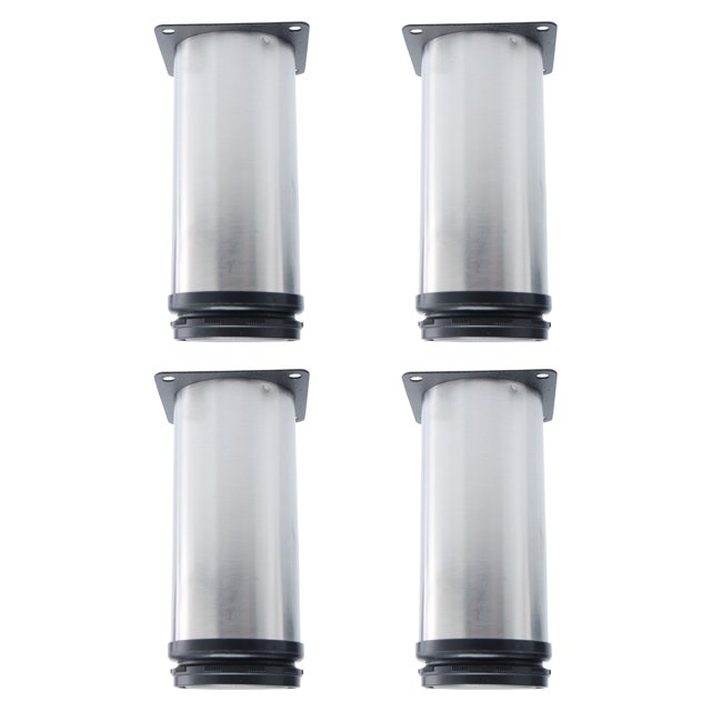 Uxcell 5'' Pies de Muebles para Estantes de Trabajo Reemplazo Altura Ajustable Acero Inoxidable Tono Plateado 4pcs