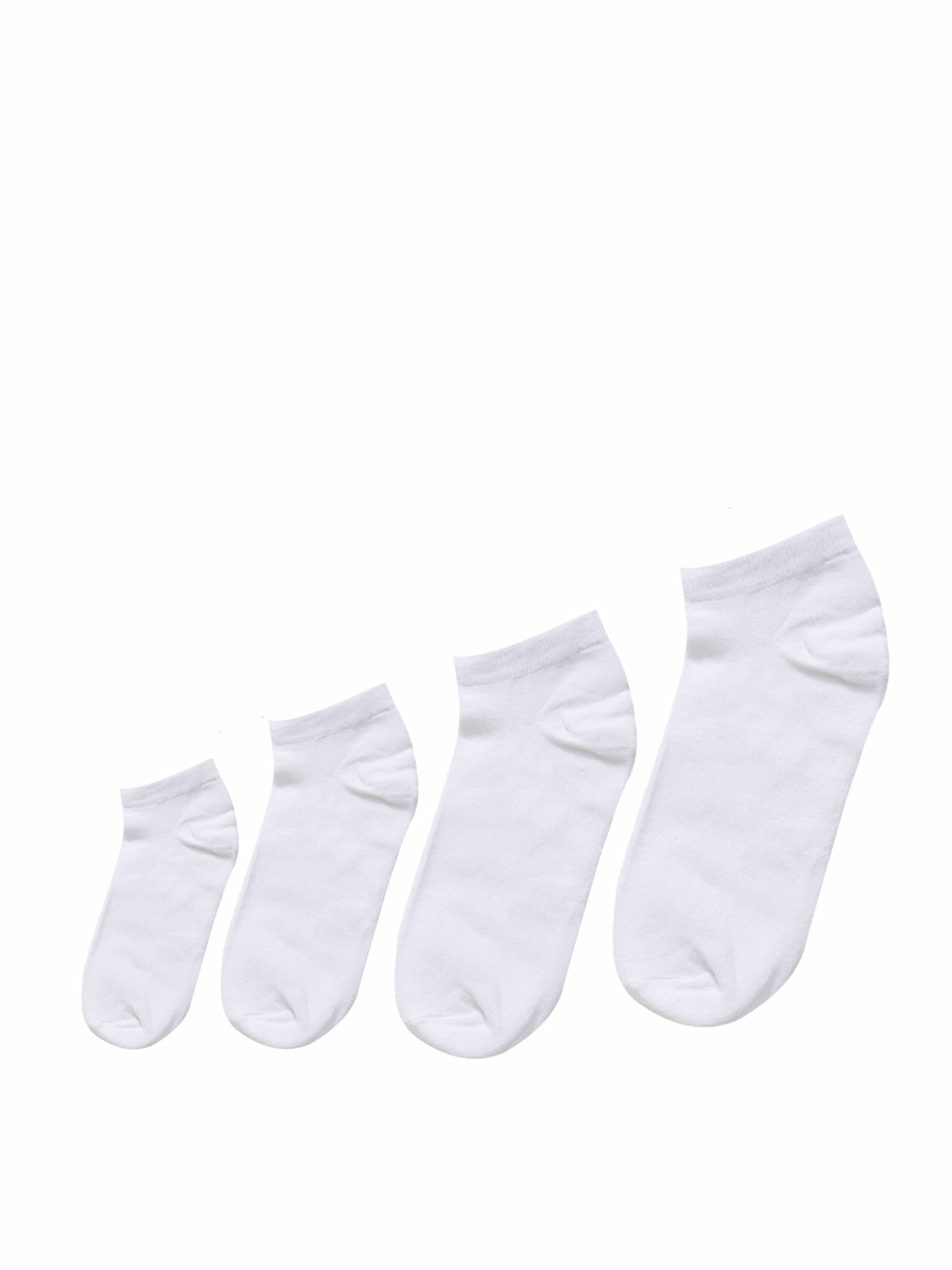 INSPIRE CHIC Women's 10 Pairs Stretch Breathable Cuffs Low Cut Ankle Socks XX-Small White