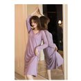 thumbnail image 4 of VgaVtl Long Sleeve Womens Sleepshirt Purple Womens Sleepwear Plus Size Padded Basic Solid Relaxed Fit Nightgowns, 4 of 5