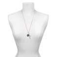 thumbnail image 3 of Delight Jewelry Silvertone Antiqued Round Seal - Initial - Y - I Have Plans for You Engraved Cross Zoey Necklace, 28", 3 of 4