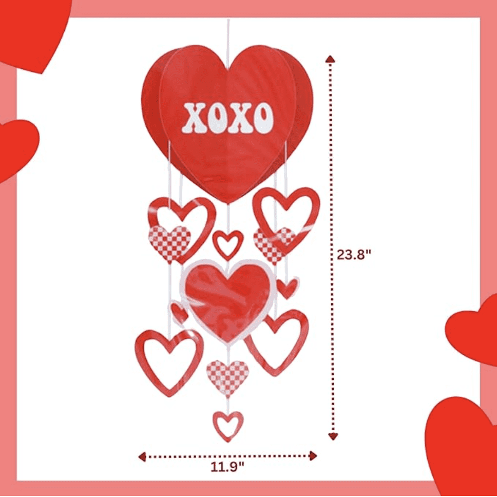 Valentine's Hanging Decor Chandelier 4 Pack
