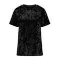 thumbnail image 5 of Womens Clothes Kelon Womens Summer Tops Short Sleeve Shirts Crew Neck Velvet Fashion Tunics Trendy Flowy Clothing Vacation Clothes Cruise Outfits, XL, 5 of 8