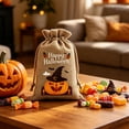 thumbnail image 6 of Halloween Trick or Treat Bags Treat Snack Goodie Small Gift Drawstring Reusable Kids Bag Portable Polyester Linen 5.5in for Party Supplies by MPOISVA, 6 of 8