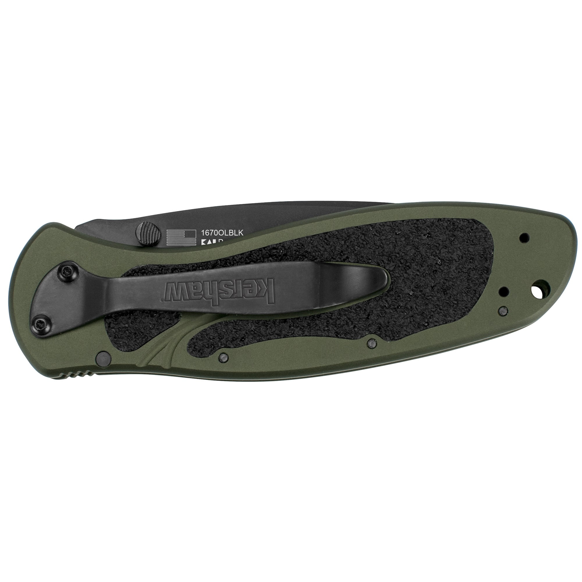 Kershaw Blur Olive and Black Pocket Knife, 3.4" Blade with Assisted Opening