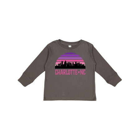 

Inktastic Charlotte North Carolina Gifts Skyline Gift Toddler Toddler Girl Long Sleeve T-Shirt