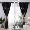 thumbnail image 4 of Cortinas opacas con estampado de hojas, decoración para balcón de dormitorio, 39,37 x 98,43 pulgadas, 4 of 8