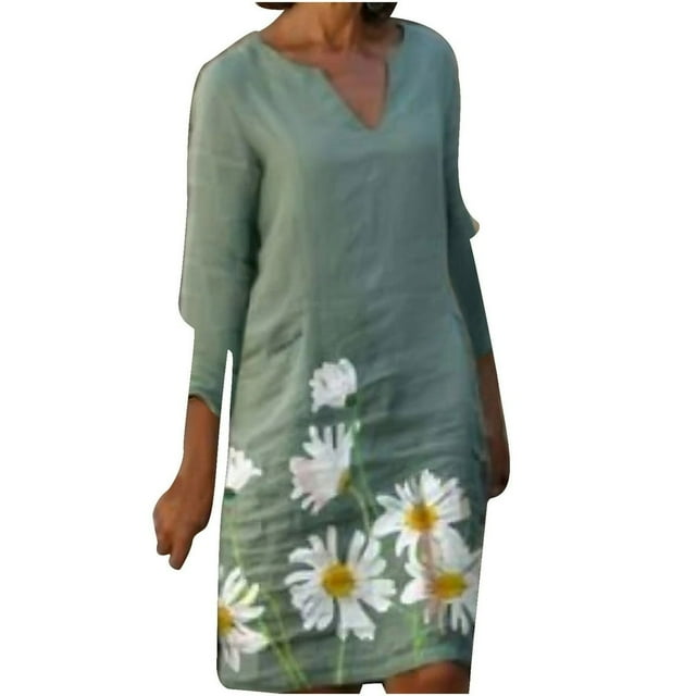 Femmes Demi-Manche V Cou Casual Chaud Vacances Imprimé Courte Mini Robe de Travail