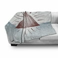 thumbnail image 3 of Geometric Soft Flannel Fleece Throw Blanket, Digital Triangle Form with Dots Retro Pyramid Graphic Print, Cozy Plush for Indoor and Outdoor Use, 50" x 70", Burgundy and Blue, by Ambesonne, 3 of 6