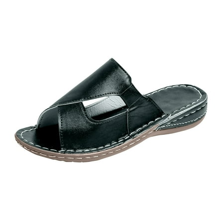 

Hvyesh Women Orthopedic Sandals with Arch Support 2024 Open Toe Slip-on Platform Orthotic Sandal Walking Shoes Casual Outdoor Walking Heighten Slippers
