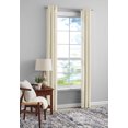 thumbnail image 2 of Mainstays Textured Faux Silk Light Filtering Grommet Curtain Panel, Set of 2, Ivory, 37” W x 95” L, 2 of 4