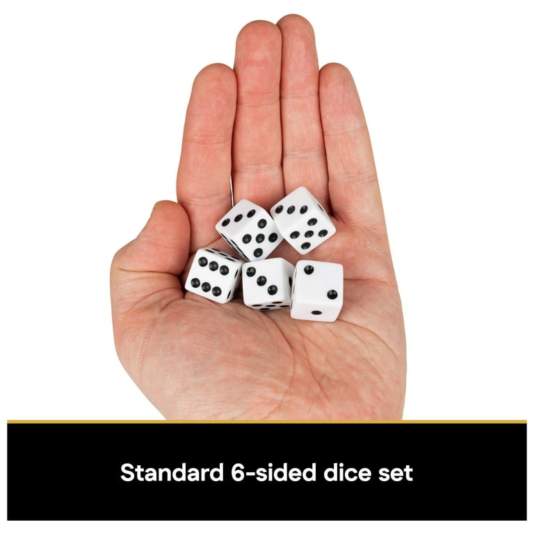 Cardinal 5-Pack Dice Set for Family Game Night, 6-Sided Plastic