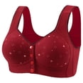 thumbnail image 4 of GEWSEY Daisy Bras for Older Women Front Closure Push up Bra No Underwire Senior Bra with Snaps 2025 Upgraded Breathable Cotton Bras Red, 50, 4 of 4