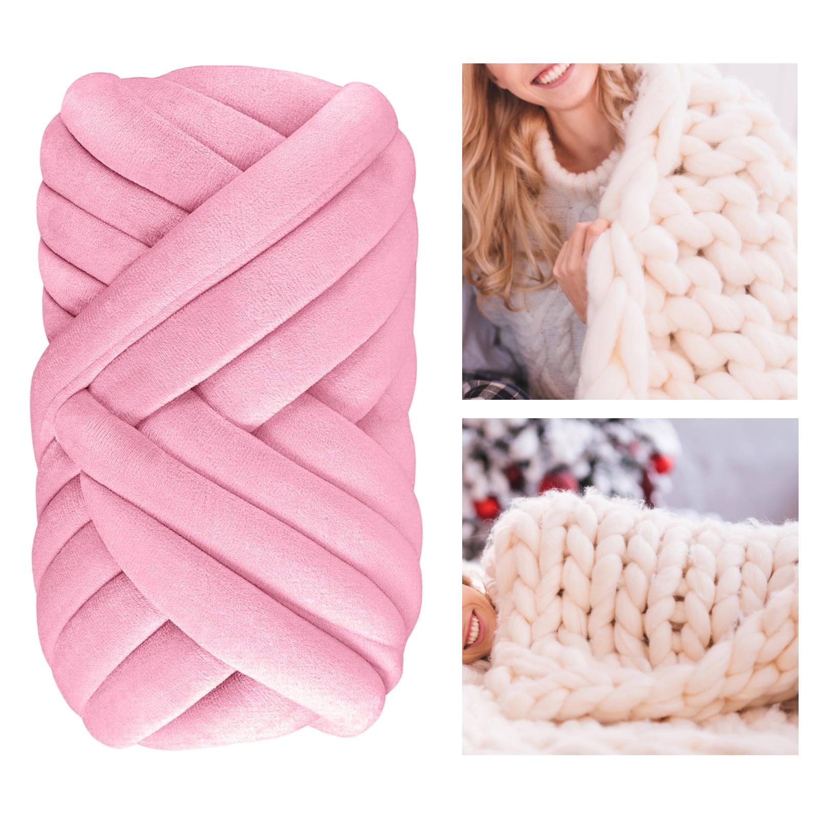 Thick Chunky Yarn, Chunky Wool Yarn, Soft Polyester Yarn, Arm Knitting Yarn, Weight Yarn, Knit Yarn for Knitted Blanket/ Sweater/ Weaving Macrame Rose