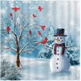 thumbnail image 2 of Newhomestyle Winter Christmas Cardinal Birds Shower Curtain Snowy Tree Snowflake Scene Shower Curtain for Bathroom Bathtubs Decor , 72x72 inches, 2 of 7