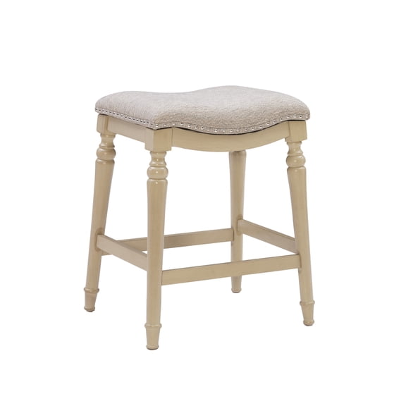 Powell Hayes 27" Cream Backless Wood Counter Stool