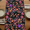 thumbnail image 5 of Table Runners 72 Inches Long Dress Scarves, Watercolor Flowers Farmhouse Kitchen/Dining Table Runner, Coffee Tablerunners, Retro Spring Floral Botanical Leaves Black 14x72 Inch, 5 of 9
