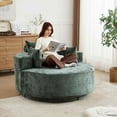 thumbnail image 4 of FFH 55" Oversized Swivel Accent Chair, Polyester Green, 4 of 11