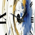 thumbnail image 3 of Designart "Abstract Circle Texture in Dark Blue & Gold V III" Modern Geometric Oversized Wall Clock, 3 of 5