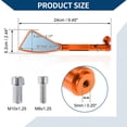 thumbnail image 4 of Espejos retrovisores traseros de motocicleta Unique Bargains, espejo lateral ajustable de aleación de aluminio, 1 juego, naranja, forma triangular M8/M10, 4 of 7