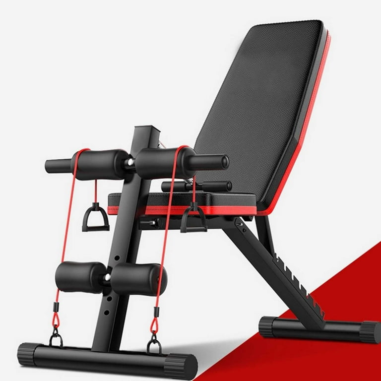 Lmtime Adjustable Sit Up Incline Abs Bench Flat Fly Weight Press Fitness Rope