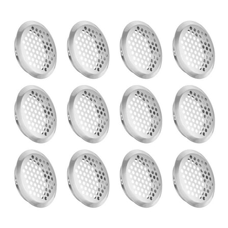 12Pcs Circular Air Vents Cover Soffit Vent 50mm/2" Stainless Steel Soffit Vent Cover Silver Tone