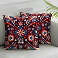 thumbnail image 2 of Outdoor Throw Pillow Cover White Blue Star on Red Waterproof Cushion Pack Celebration Pillow Cases Home Decoration for Patio Garden Couch Sofa, 2 of 6