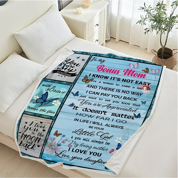 Soft Warm Mom Blanket - Birthday Gift Blanket for Mom Happy Mothers Day Throw Gift for Mother, Wife, Grandma from Daughter, 30"x40"