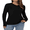 Black, variant on Women's Long Sleeve Shirts, 100% Cotton Crew Neck Long Sleeve T Shirt for Women, Soft Lightweight Casual Basic Cotton Top, Black XL