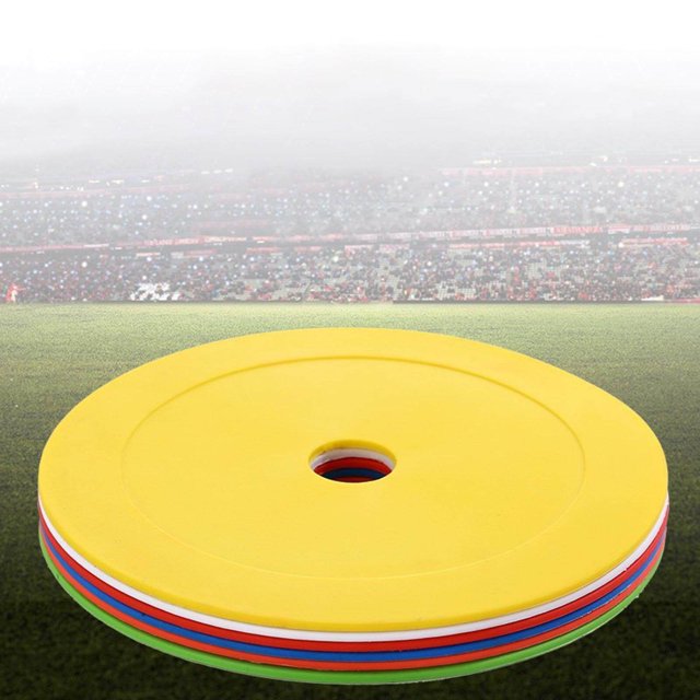 pitrice 10Pcs Flat Cones Non Slip Training Spot Markers for Boxing Baseball Soccer Blue