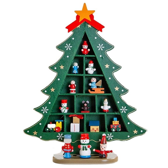 Creative Wooden Christmas Tree Tabletop Christmas Tree Christmas DIY Ornament for Party Christmas Table Decorations Holiday Gifts