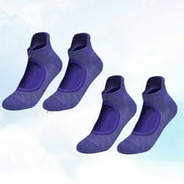 Niceauty 2 Pairs Women Fitness Socks Non-slip Sweat-absorbing Yoga Socks Purple for Ballet