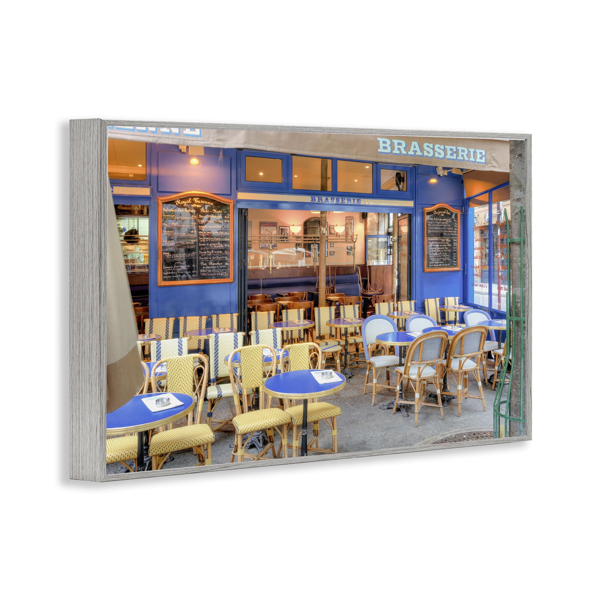 Stupell Industries Parisian Brasserie Terrace Gray Framed Giclee Art, design by Alan Blaustein