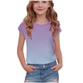 thumbnail image 2 of Vmvidoty Girls Tops Casual Short Sleeve V Neck Summer T Shirts Fashion Spring Clothes 5-15 Years Purple 5 Years, 2 of 7