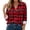 Red, variant on Josdec Women's Plaid Button Down Shirt, Lapel Long Sleeve with Double Chest Pockets for Office Daily S‑2XL