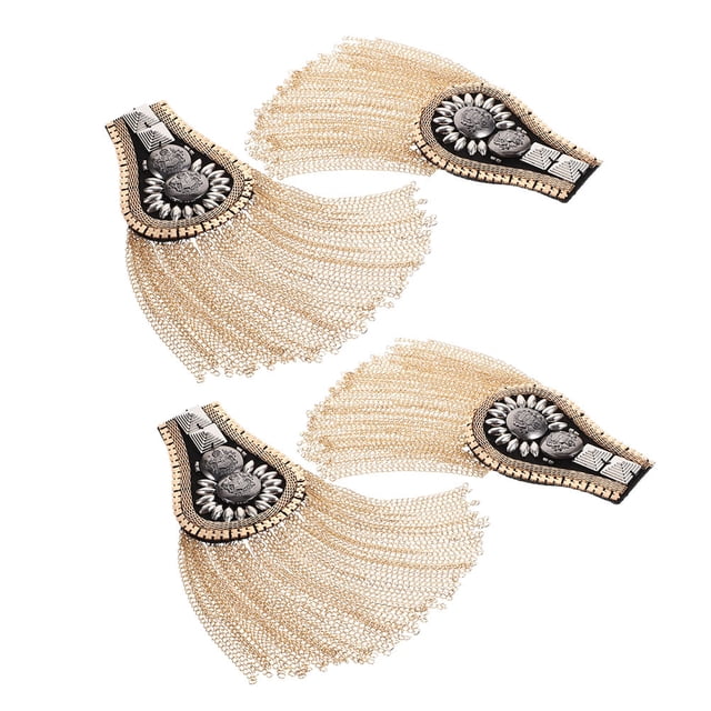 unbranded 4Ud Epaulettes De Metal Dorado Con Punk Para Uso En Ropa Y Disfraces