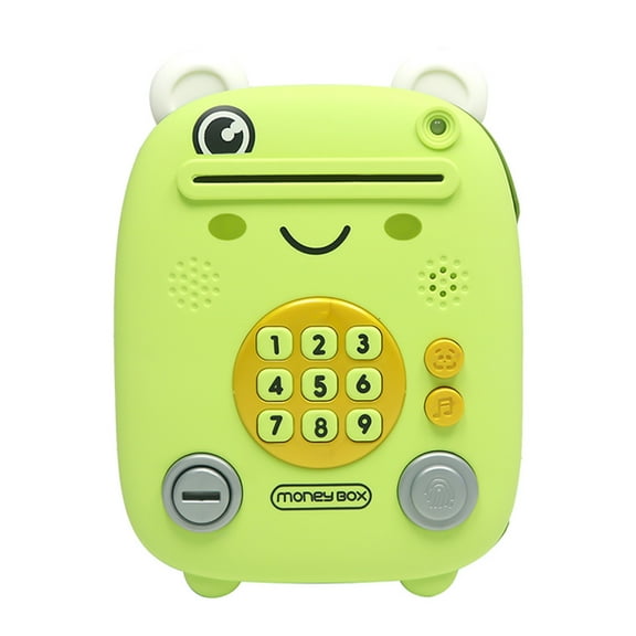 Gallickan Piggy Banks for Boys Girls, Frog Piggy Bank with Music and Animal Sound, Toys for 5 6 7 8 9 10 Year Old Kids Birthday Gifts, Green