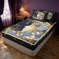 thumbnail image 3 of Homewish Moon Goddess Zipper Full Size Comforter Sets with Fitted Sheet and 2 Pillowcases, Vintage Floral Zipper Bedding Set, Black Reversible, 3 of 7