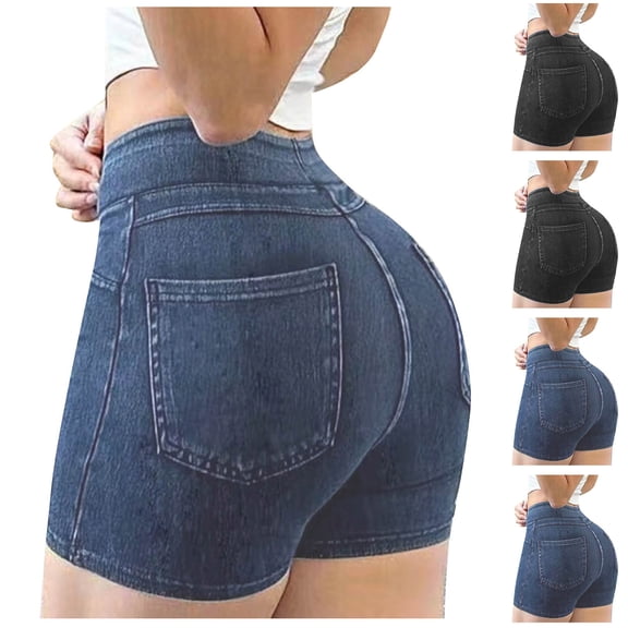 PUMISAS Sports Shorts For Women Elastic High Waist Comfortable Sweatpants Solid Color Yoga Athletic Shorts With Pockets