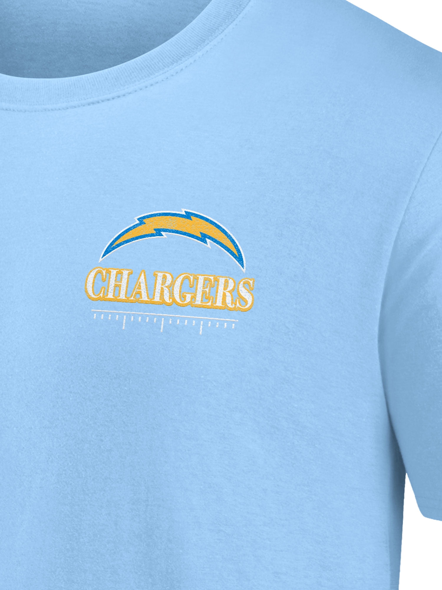 NFL Los Angeles Chargers Men's Cotton Faded Blue Short Sleeve T-Shirt