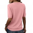 thumbnail image 4 of Short Sleeve Sweater Womens Cute Summer Dressy Tops Business Casual Loose Vacation 2026 Light pink M, 4 of 7