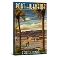 thumbnail image 1 of Port Hueneme, California - Surfer and Pier - Lantern Press Artwork (12x18 Gallery Wrapped Stretched Canvas), 1 of 4