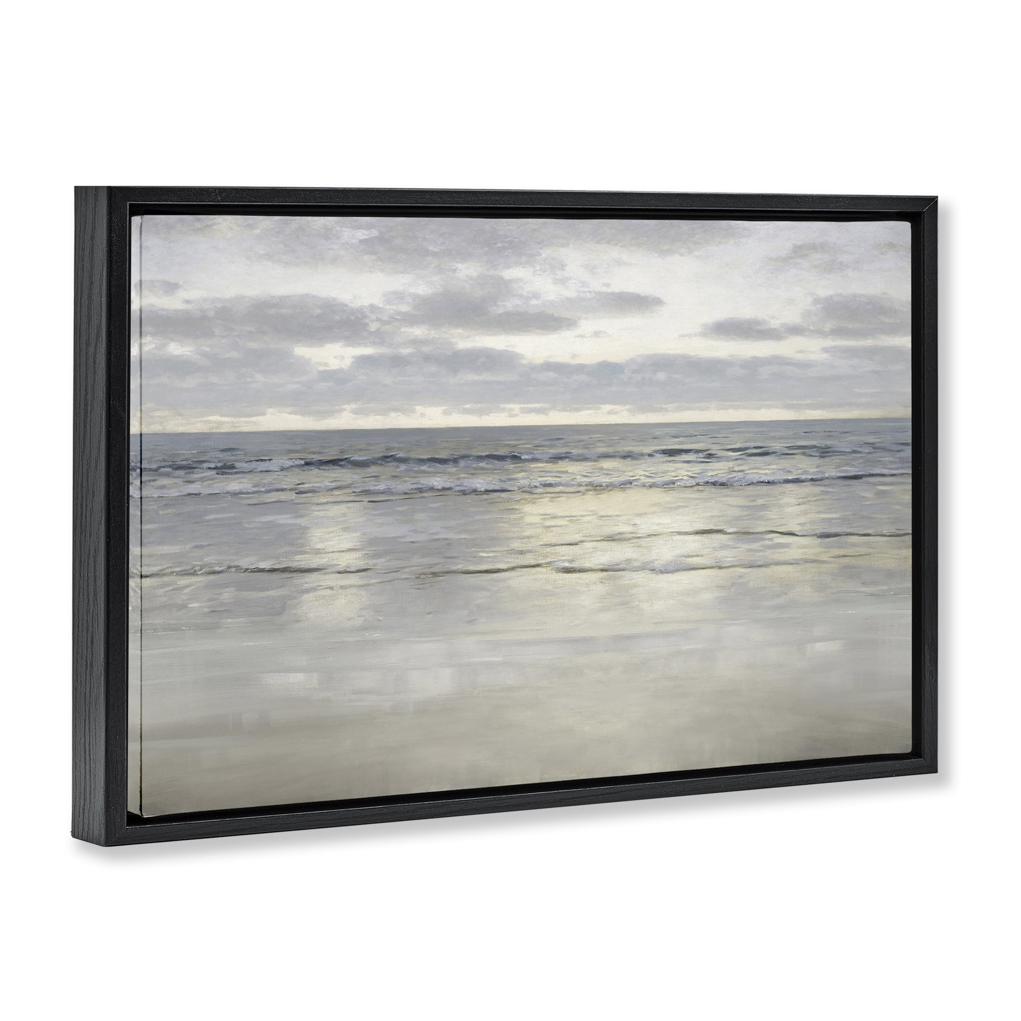 Stupell Industries Sunlight On The Sea Black Framed Floater Canvas Wall Art, design by Christy McKee