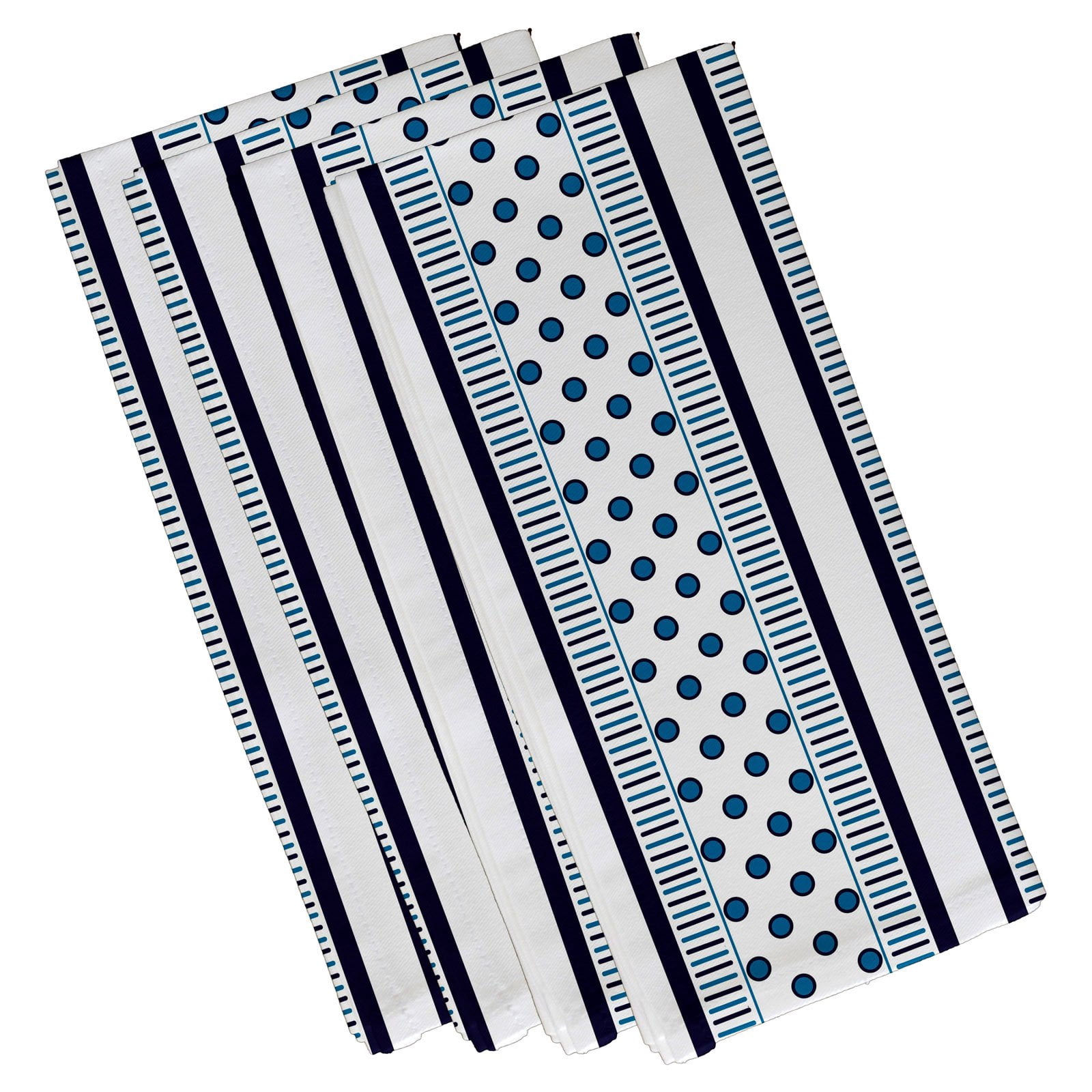 Simply Daisy 19" x 19" Comb Dot Stripe Print Napkin (Set of 4)