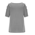thumbnail image 5 of Mittory Women's Short Sleeve Cut Out Cold Shoulder Tops Deep V Neck T Shirts, 5 of 5