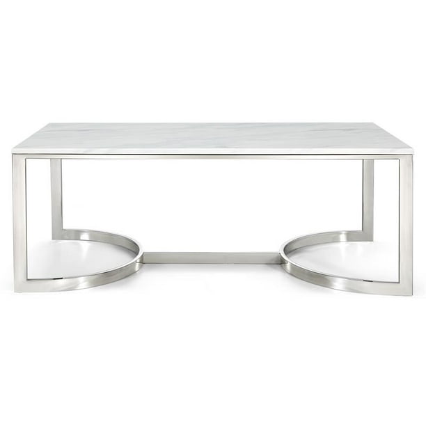 Copley Chrome Coffee Table Color Finish Style Contemporary Com Copley Chrome Coffee Table Color, Modern Chrome Coffee Tables
