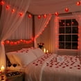 thumbnail image 6 of 4.92ft Red Heart Battery-Operated String Lights - Valentine’s Day Party & Wedding Ambient Decor, Romantic Love-Themed Lighting, Mix-and-Match Festive String Lights, 1.5m, Red, 6 of 7