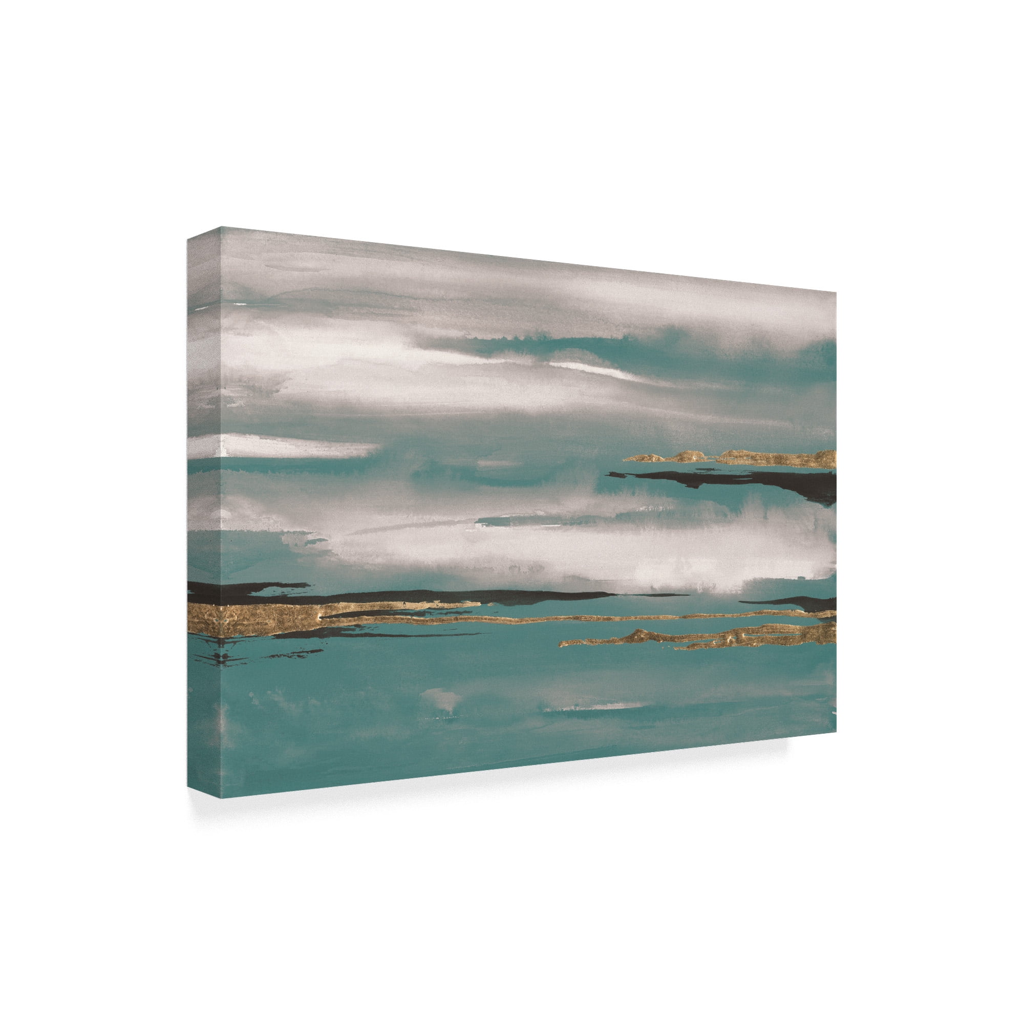 Trademark Fine Art 'Gilded Storm I Teal Grey' Canvas Art by Chris Paschke