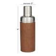 thumbnail image 3 of DecMode 3" x 9" Brown Leather Handmade Cocktail Shaker with Silver Top, 1-Piece, 3 of 7