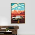 thumbnail image 4 of Muscle Car Wall Art, Car Artwork, Retro American Car Art, Retro American Muscle Poster, Vintage Car Artwork, American Muscle Artwork, Canvas Wall Decor - Natural Framed, 4 of 5