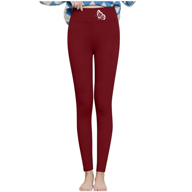 Womens Fleece Pants, Lamb Wool Leggings with Fleece Lining